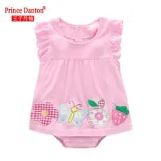 Vestido de bebê verão estilo menina rosa vestido de princesa vestido de verão vestido Ha de uma peça macacão de bebê cem