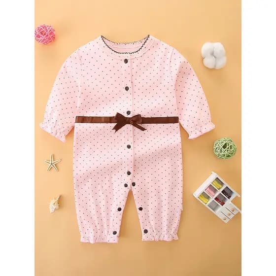 Primavera outono verão bebê macacão de algodão puro 1 ano de idade bebê menina macacão recém-nascido rosa macacão 3 mese
