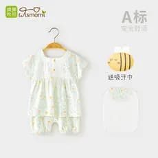Micro leão Muni menina bebê terno de manga curta verão fino bebê Homewear pijamas dividir roupas de verão de duas peças