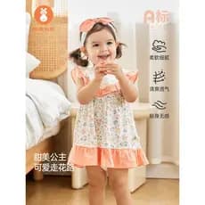 Um pouco leão Muni vestido de bebê verão roupas da menina do bebê vestido de princesa verão estilo fino elegante vestido