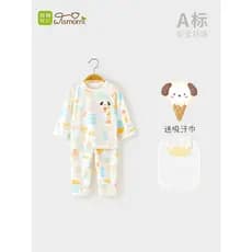 Micro leão Muni roupa interior do bebê algodão primavera verão fino de manga comprida bebê recém-nascido Split terno cri