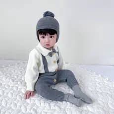 Outono inverno novo estilo bebê menino bebê infantil primavera roupas cavalheiro mês inteiro um ano de idade lã malha ma