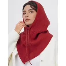 Moda europeia americana chapéu de malha chapéu francês cachecol com capuz chapéu babador malha Balaclava chapéu cachecol