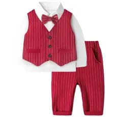 Meninos cavalheiro terno bebê crianças vestido de algodão puro manga comprida outono inverno terno britânico cem dias de