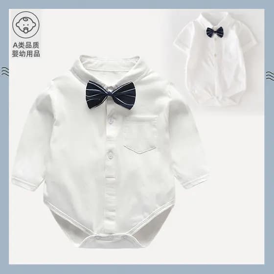 Bebê início do outono Outing roupas triângulo outono roupas de uma peça menino bebê um ano de idade vestido de mês intei
