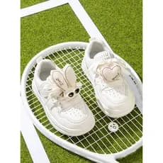 Coelho dos desenhos animados meninas sapatos brancos de couro tênis casuais 2026 primavera novo estilo sapatos esportivo