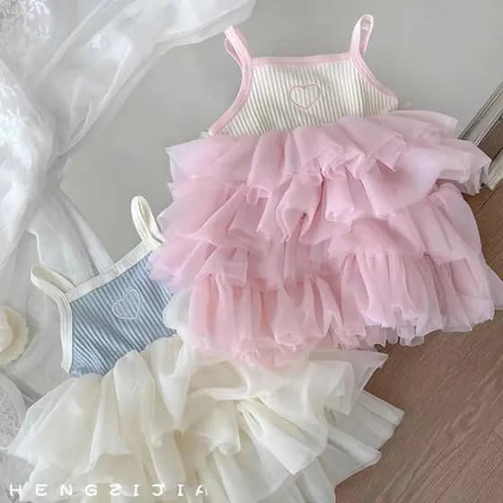 2026 verão novo estilo bebê menina estilo ocidental bolo saia princesa saia meninas vestido estilingue Pettiskirt na mod