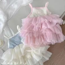 2026 verão novo estilo bebê menina estilo ocidental bolo saia princesa saia meninas vestido estilingue Pettiskirt na mod
