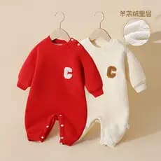 Macacão de bebê primavera outono inverno bebê engrossado quente Ollie velo macacão roupas recém-nascidos Outing roupas