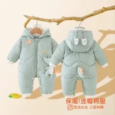 Macacão de bebê inverno engrossado roupas de algodão quente bebê recém-nascido Outing macacão jaqueta de algodão roupas