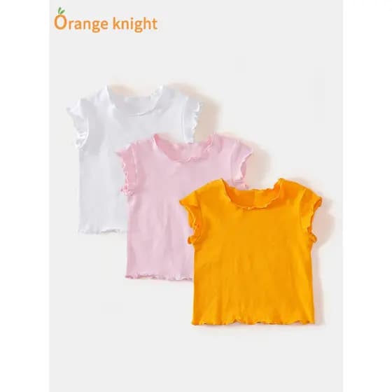 Feminino bebê camiseta verão bebê recém-nascido sem mangas colete Agaric borda bonito topo 3 meses crianças roupas de al