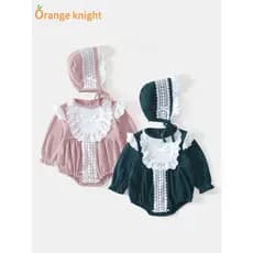 Roupas de bebê Roupas de bebê Roupas de primavera Super elegantes Roupas de princesa para meninas Chapéu de palácio Outi