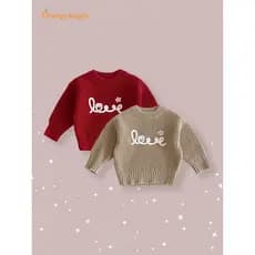 Bebê de malha outono inverno carta padrão All-Match camisola bebê Outing moda quente topo camisa de fundo das crianças