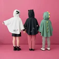 Capa infantil de algodão puro felpudo protetor solar à prova de vento xale com capuz meninos