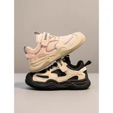 Baba pato sapatos esportivos infantis de algodão 2025 inverno novo estilo meninos forro de lã tênis de corrida meninas q