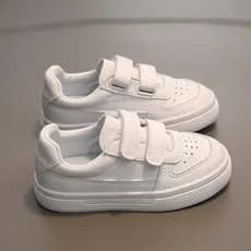 Baba pato tênis infantis meninos sapatos brancos 2025 outono nova versão coreana All-Match meninas couro sapatos casuais