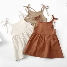 Meninas vestido de primavera médio pequeno crianças rendas estilingue vestido menina bebê High-End algodão linho grande