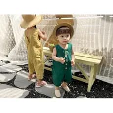 Série floresta ~ bebê foto forma côncava roupas infantis de linho puro macacão infantil sem mangas macacão de linho calç