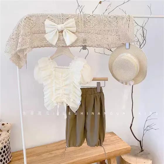 Meninas terno meninas terno 2026 novo estilo verão crianças moda camisa bebê calças de verão fino terno de duas peças