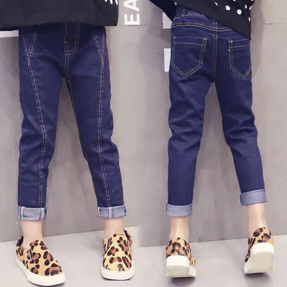 Meninas Jeans primavera outono roupas 2026 novo estilo roupas infantis versão coreana calças magras infantis calças lápi