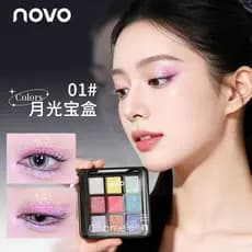 NOVO fantasia paleta de sombra gradiente estroboscópico que muda de cor paleta de maquiagem de nove cores alto brilho pe