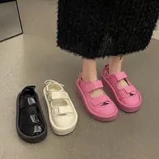Multicolor feio bonito dedo do pé grande sandálias romanas moda dedo do pé redondo sola grossa Velcro verão Baotou Casua