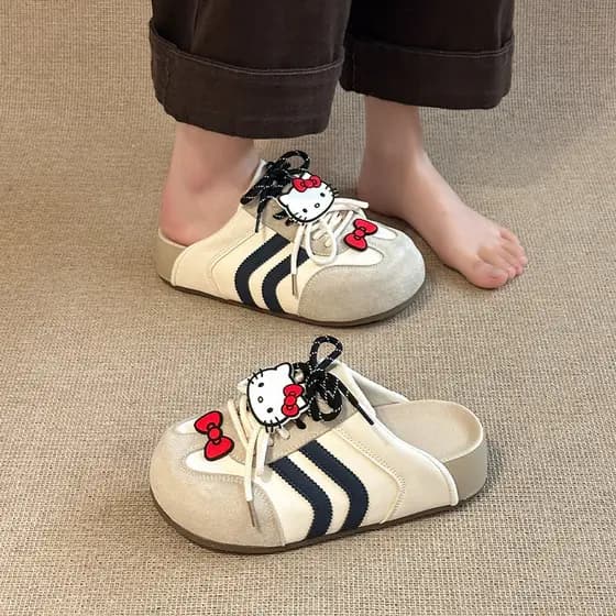 Gatinho acessórios casuais de sola grossa Toe-Baotou chinelos femininos venda quente primavera verão novo estilo exterio