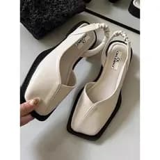 Baotou sandálias femininas 2025 verão novo estilo influenciador nicho dedo do pé quadrado sapatos romanos de salto baixo