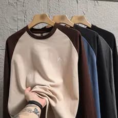 Retro na moda!Veludo alemão frente e verso!Outono inverno casal estilo cor combinando bordado quente Bottoming topo de m