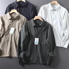Absorção de umidade de secagem rápida respirável!Estilo administrativo de negócios leves!Jaqueta de lapela masculina fin