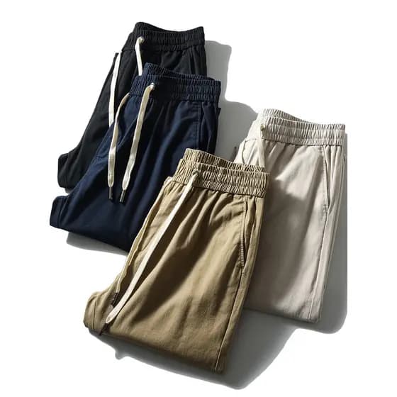 Pedido da empresa!Confortável respirável!Calças casuais de gaze de algodão lavado primavera verão estilo fino cor sólida