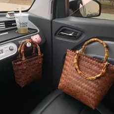 Imitação de Rattan tecido tamanho pequeno imitação de bambu moda bolsa moda All-Match senhoras Retro nicho Casual saco f