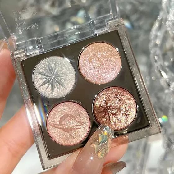 Diamante quebrado claro estroboscópio paleta de sombras de quatro cores Cowherd marrom sonhador roxo espumante perolado