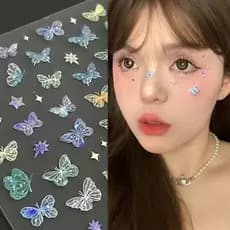 Genuíno [mesmo estilo da fada] borboleta asa Streamer adesivos tudo adesivos feitos à mão Manicure adesivos borboleta un