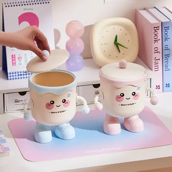 2025 novo estilo lata de lixo de mesa criativo bonito estudante dormitório mesa de jantar mesa de café Mini pequena cest