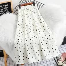 Saia floral Chiffon impressa a linha saia feminina verão grande saia Swing pequena saia floral saia de bolinhas comprime