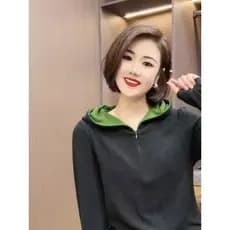 High-End mãe usar inverno novo estilo velo velo com capuz moletom feminino primavera outono moda camisa de fundo um velo