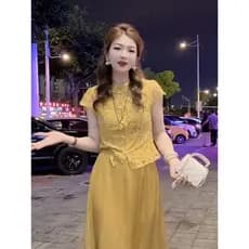 Design da indústria pesada High-End estilo chinês camisa feminina verão elegante renda topo 2026 novo estilo mais magro