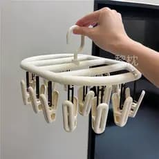 Rack de secagem de meias Multi-clipe cabide de roupas domésticas com clipe dormitório estudante armazenamento de roupas
