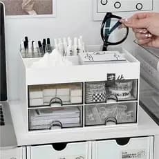 Desktop pequena caixa de armazenamento transparente High-End tipo gaveta caixa de organização escritório Anti-poeira arq
