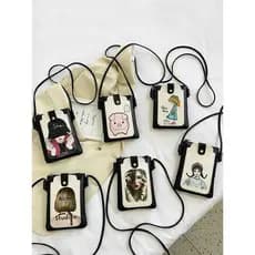 Bolsa pequena para celular feminina 2024 novo estilo bolsa mensageiro de um ombro na moda bolsa de moedas de estudante p