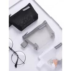 Transparente transparente gaze moeda bolsa Mini simples zíper novo estilo pequeno titular do cartão grade chave saco cos