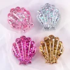 Tik Tok japonês bonito menina coração concha Glitter pente feminino influenciador portátil almofada de ar massagem pente