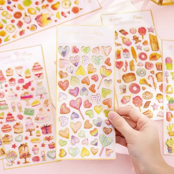 Estudante diy manual tridimensional adesivo álbum de fotos decoração diário adesivo coreia ins querida bolo cristal epóx