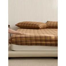 Anlazy Puro Algodão Lavado Fio-tingido Retro Grande Grade Série Impressão Reativa Tingimento Amigável à Pele Multi-Espec