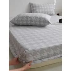 Preguiçoso preguiçoso algodão puro velho pano grosso impressão reativa tingimento pele-amigável elástico simples dormir