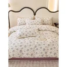 Todo o algodão conjunto de quatro peças pequeno fresco 100% algodão puro conjunto de três peças colcha capa folha cama e