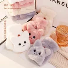 Luvas de gato feminino outono inverno crianças confortáveis bonito versão coreana dos desenhos animados casal de pelúcia