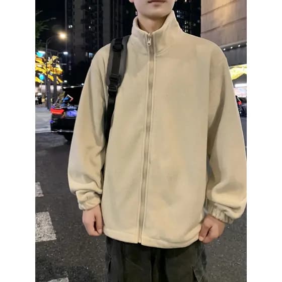 Jaqueta de lã Polar masculina outono inverno novo estilo jaqueta de lã forro jaqueta masculina inverno Casual solto roup