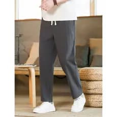 Calças de algodão puro masculinas primavera outono estilo fino tornozelo comprimento calças masculinas calças casuais es